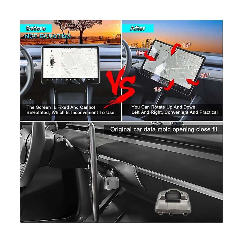 Car Screen Center Display Swivel Mount Rotation Bracket Gps Navigation Bracket for Model 3 / Y 2017