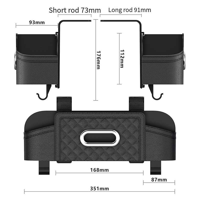 Car Seat Back Storage Box Multifunctional Auto Tissue Universal Backseat Water Cup Holder Hanging O