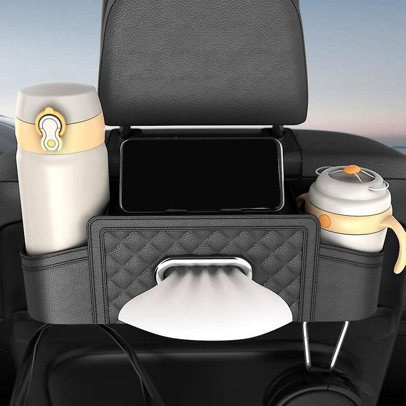 Car Seat Back Storage Box Multifunctional Auto Tissue Universal Backseat Water Cup Holder Hanging Or