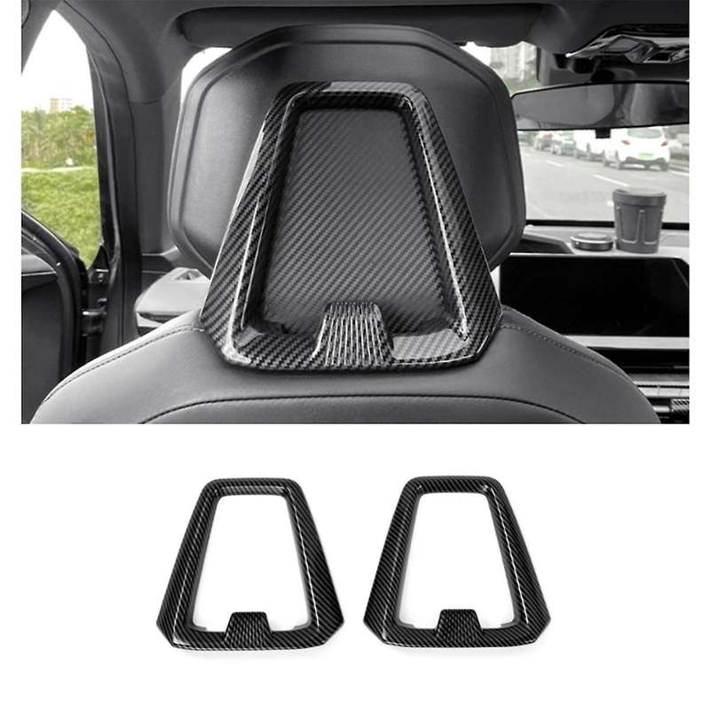 Car Seat Headrest Frame Cover Trim for -V 2023 2024 Accessories - ABS Carbon Fiber