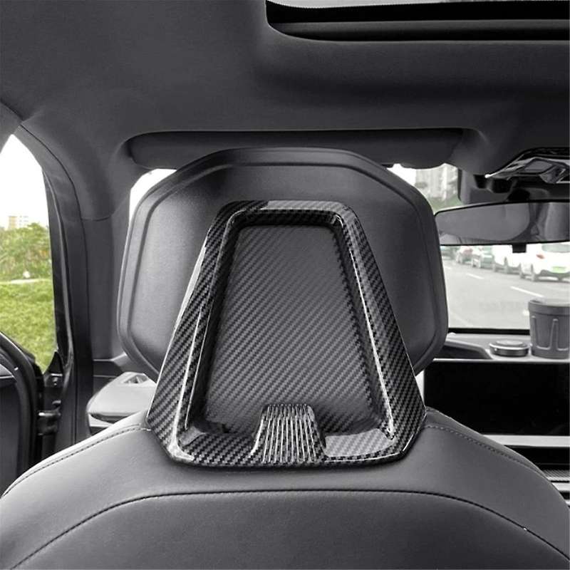 Car Seat Headrest Frame Cover Trim for -V 2023 2024 Accessories - ABS Carbon Fiber