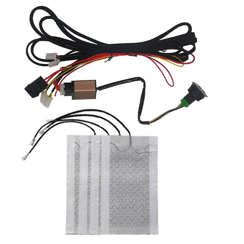 Car Seat Heater Universal 12v Carbon Fiber Car Seat Heat Pads Kit Digital Display Switch with Wiring