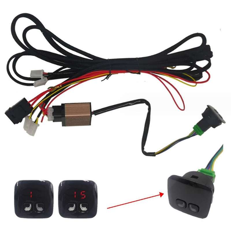 Car Seat Heater Universal 12v Carbon Fiber Car Seat Heat Pads Kit Digital Display Switch with Wiring