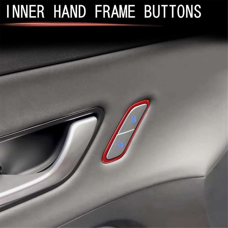 Car Seat Memory Adjustment Button Trim Frame for 2024 Car Interior Accessories Red