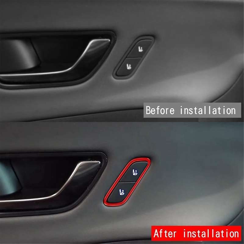 Car Seat Memory Adjustment Button Trim Frame for 2024 Car Interior Accessories Red