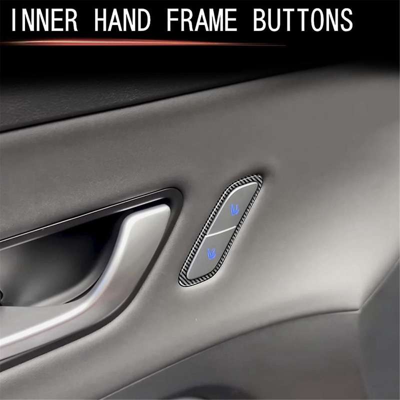 Car Seat Memory Adjustment Button Trim Frame for 2024 Car Interior Accessories Carbon Fiber Pattern