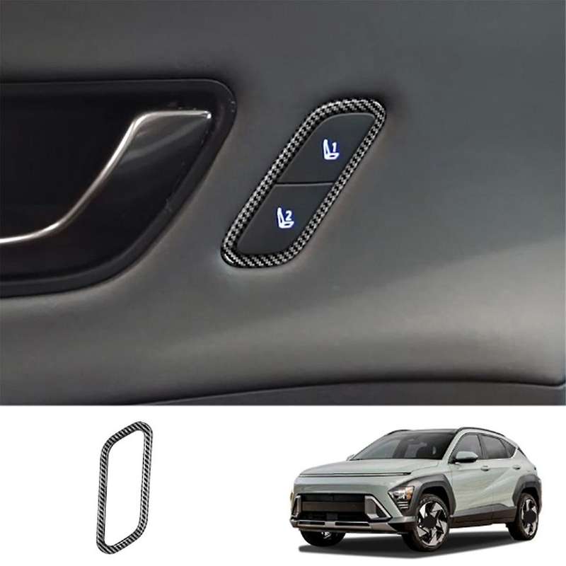 Car Seat Memory Adjustment Button Trim Frame for 2024 Car Interior Accessories Carbon Fiber Pattern
