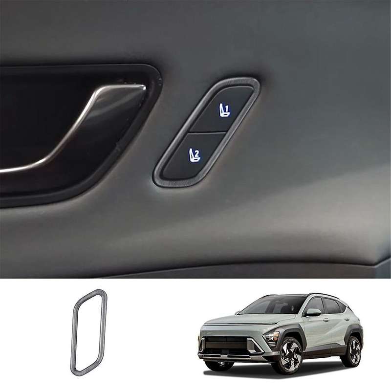 Car Seat Memory Adjustment Button Trim Frame for 2024 Car Interior Accessories Wood Grain