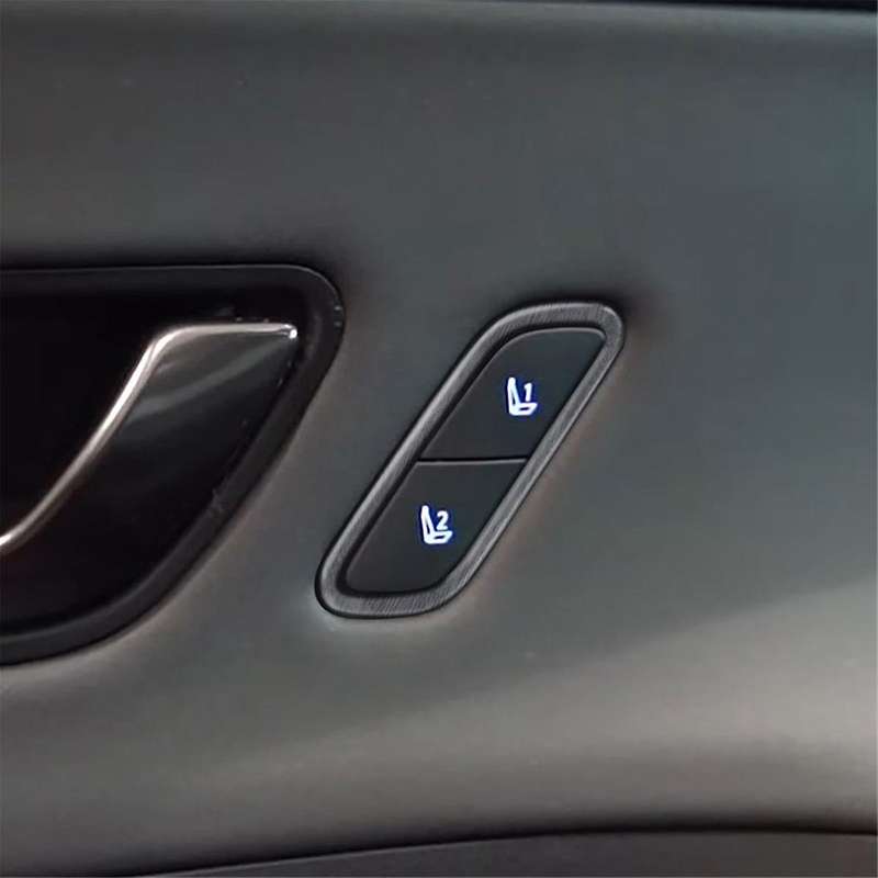 Car Seat Memory Adjustment Button Trim Frame for 2024 Car Interior Accessories Wood Grain