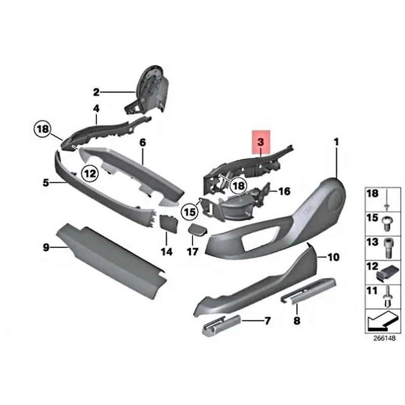Car Seat Side Bracket Cover Seat Outer Support Trim for 5 Series 7 Series 52107317458 52107317459