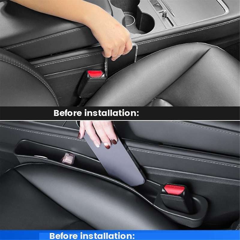 Car Seat Space Filler Organizer Box for Model Y/3 24 Console Side Extra Storage Seat Crevice Storag