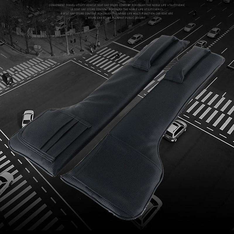 Car Seat Space Filler Pockets PU Leather Auto Seats Leak Stop Pad Soft Padding Cards Holder Storage