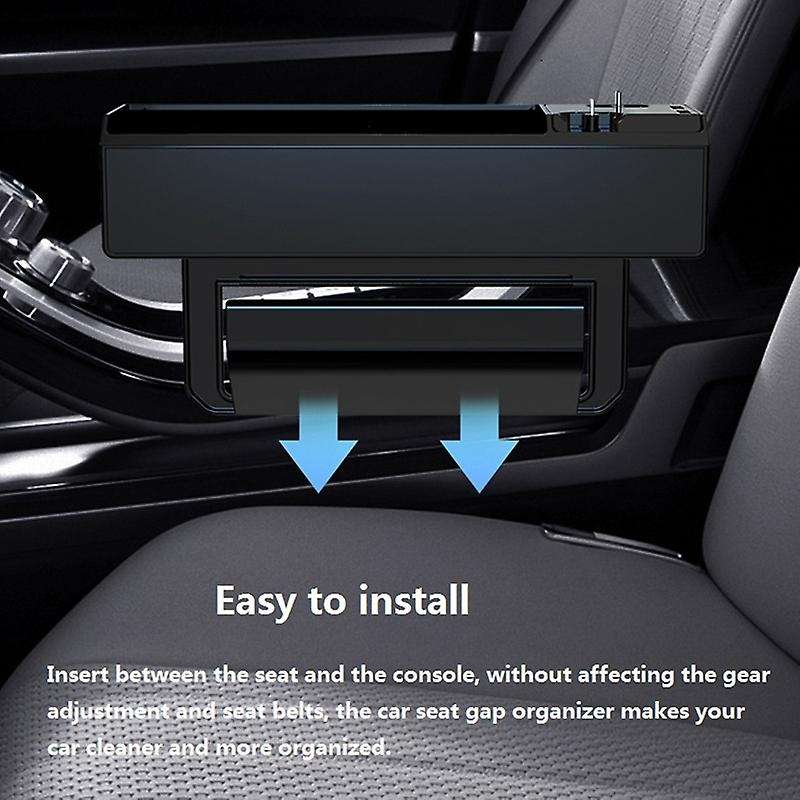 Car Seat Space Organizer Multifunctional Charging Storage Box Car Three USB Stretch Charger Charging