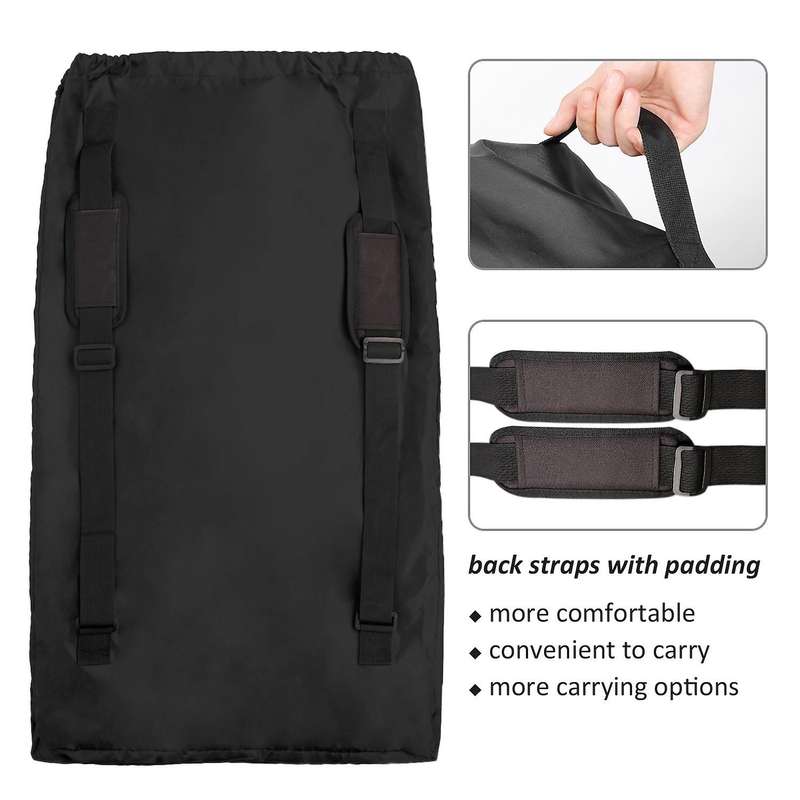 Car Seat Travel Bag Waterproof Travel Bag Easy Carry Adjustable Padded Straps Black