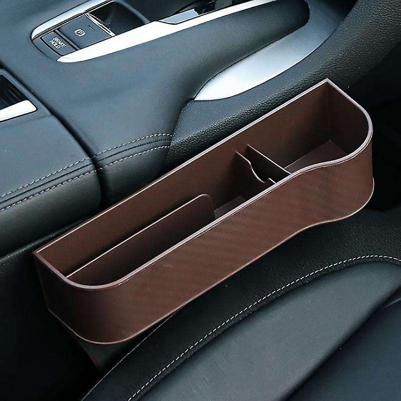 Car Seat Storage Box,Carbon Fiber Shift Center Control Slit Box Multi-Functional Seat Organizer (Co