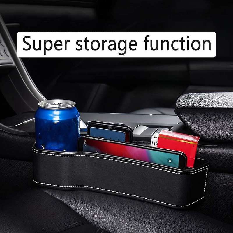 Car Seat Storage Pockets Box,Leather Console Side Organizer,Auto Seat Space Filler,Front Seat Organi