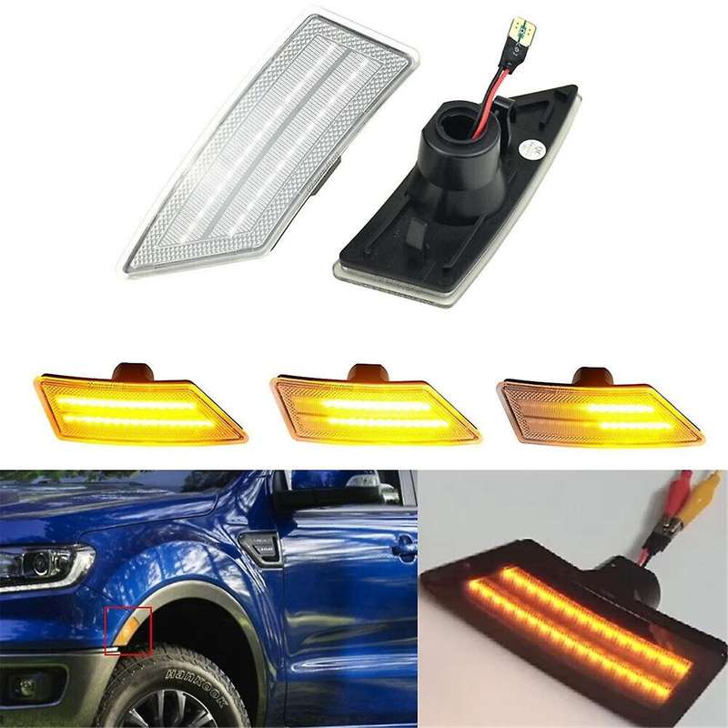 Car Sequential Blinker Dynamic LED Side Marker Light Front Bumper Turn Signal Lamp for 2019-2020