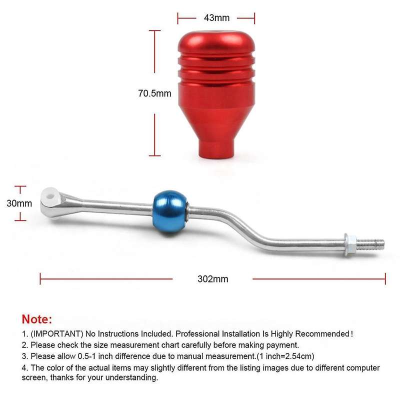 Car Short Throw Shifter M10x1.25 with Gear Shift Knob for 206 1999-2000 Steel