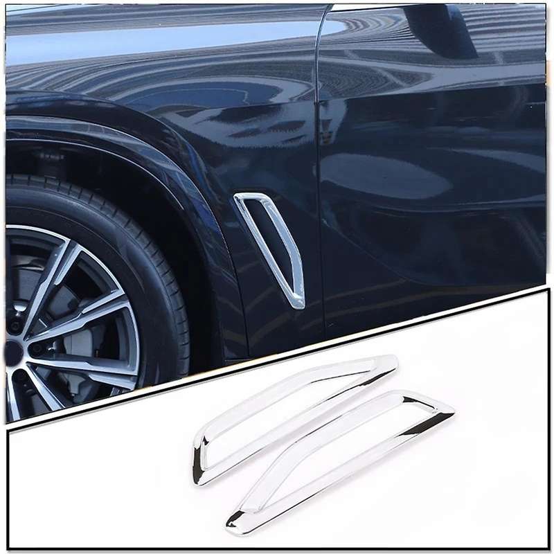 Car Side Air Vent Flow Frame Cover Trim Sticker Accessories for X5 G05 2019-2023 - Silver