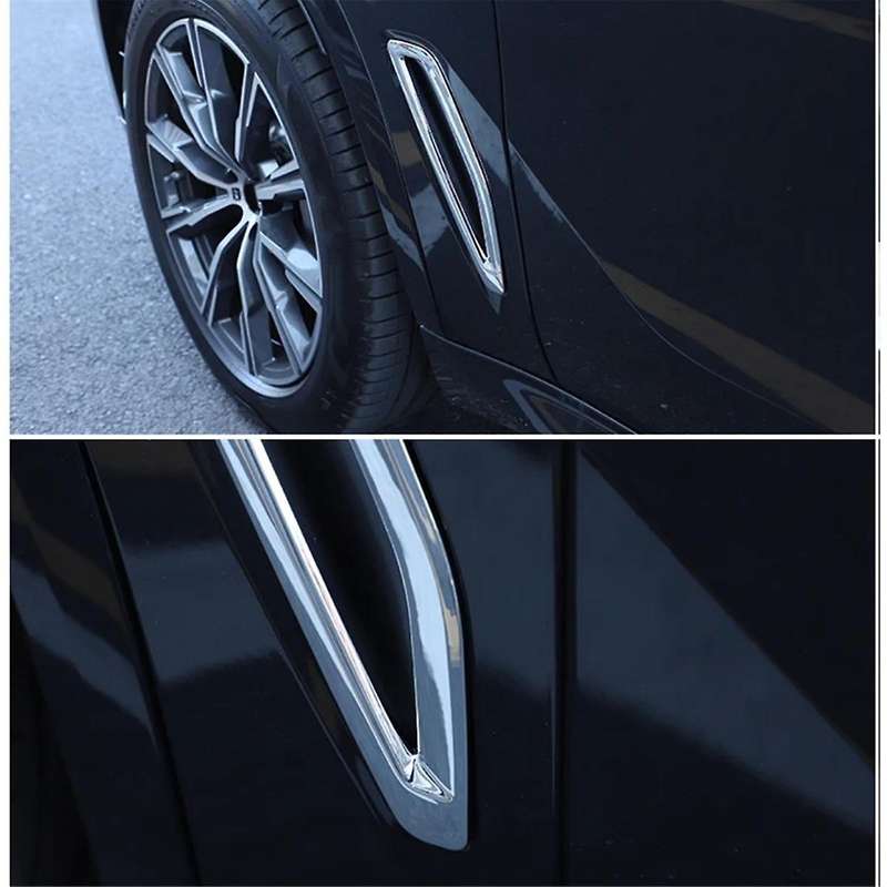 Car Side Air Vent Flow Frame Cover Trim Sticker Accessories for X5 G05 2019-2023 - Silver