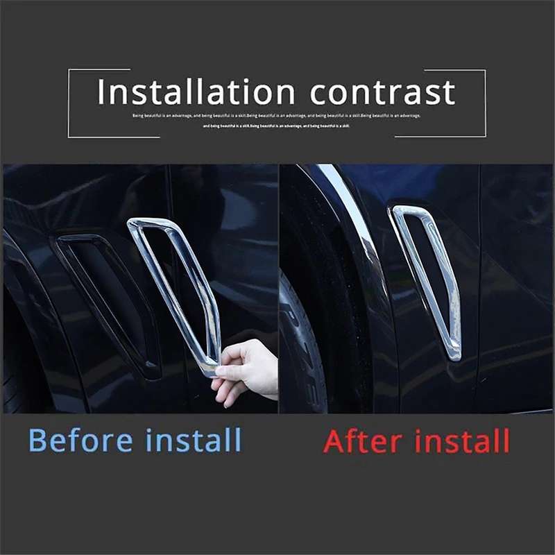 Car Side Air Vent Flow Frame Cover Trim Sticker Accessories for X5 G05 2019-2023 - Silver