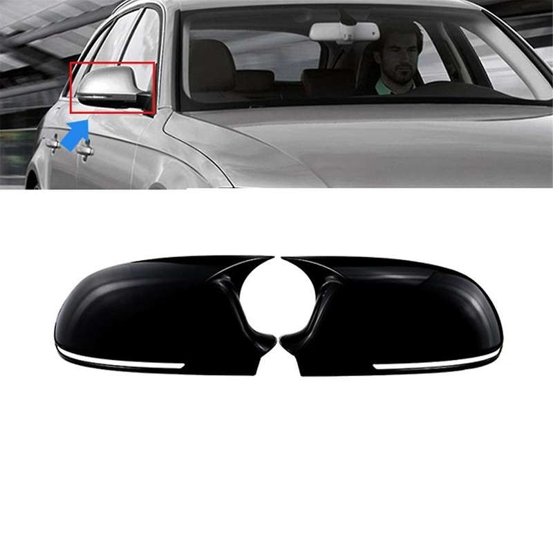 Car Side Door Mirrors Cover Auto Rearview Mirror Cap for A4 A5 B8 A3 8P A6 C6(Carbon )