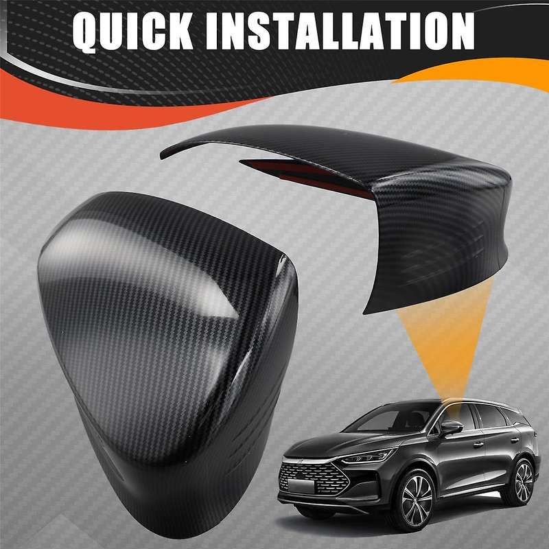 Car Side Door Mirror Cap Rearview Mirror Cover Trim Protective Carbon Fiber Look for TANG