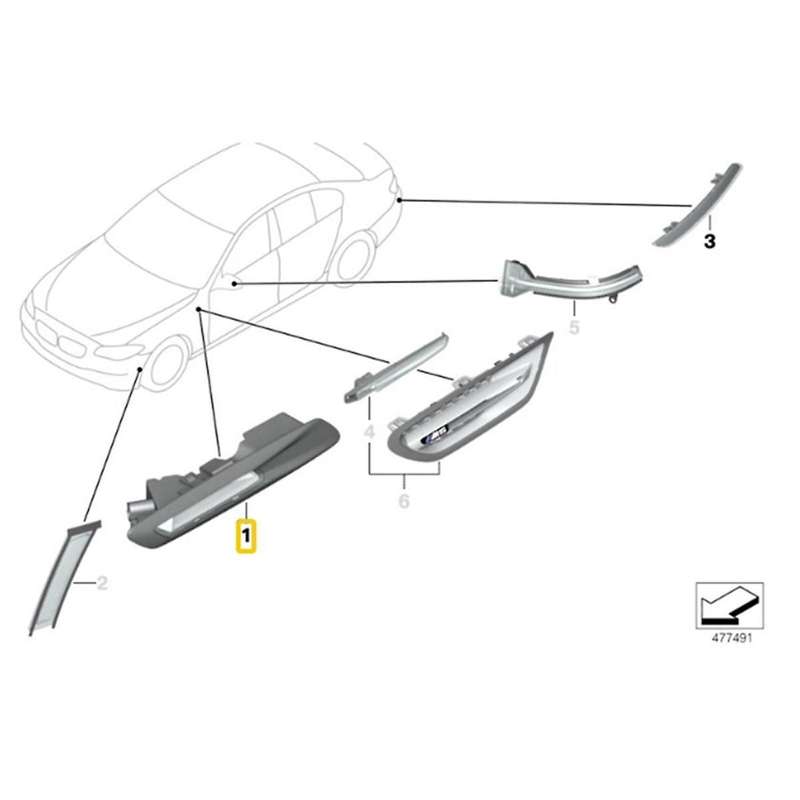 Car Side Marker Light 63137154169 63137154170 for 5 Series F10 F11 F18 2011-2013 Auxiliary Turn Sign