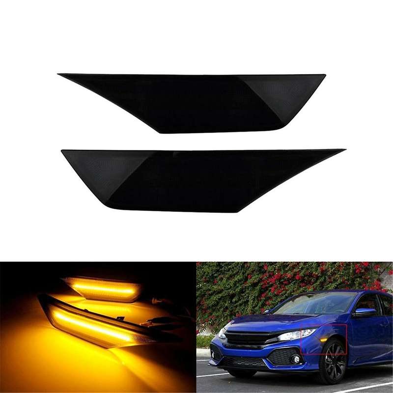 Car Side Marker Lamps Front Side Marker Light Kit Turn Signal Light for 10th 2016-Up