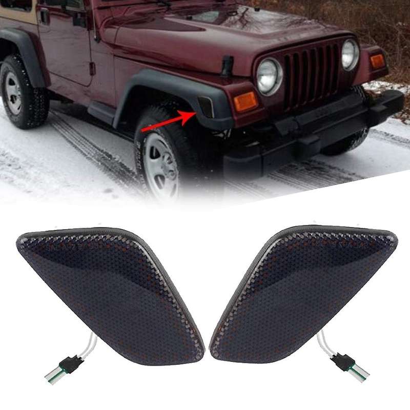 Car Side Marker Light Signal Light for Wrangler TJ 1997-2006 55155629AC 55155628AC Black