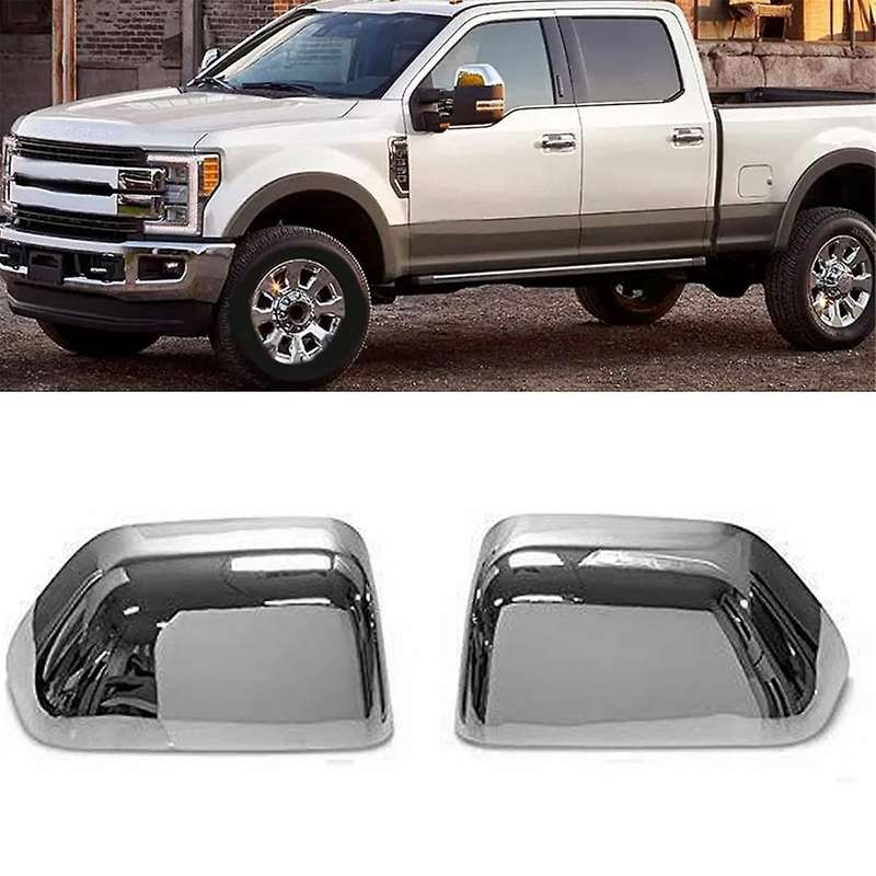 Car Side Mirror Cover for F250 F350 F450 F550 2017-2023 Upper Half Chrome Mirror Housing Car Access