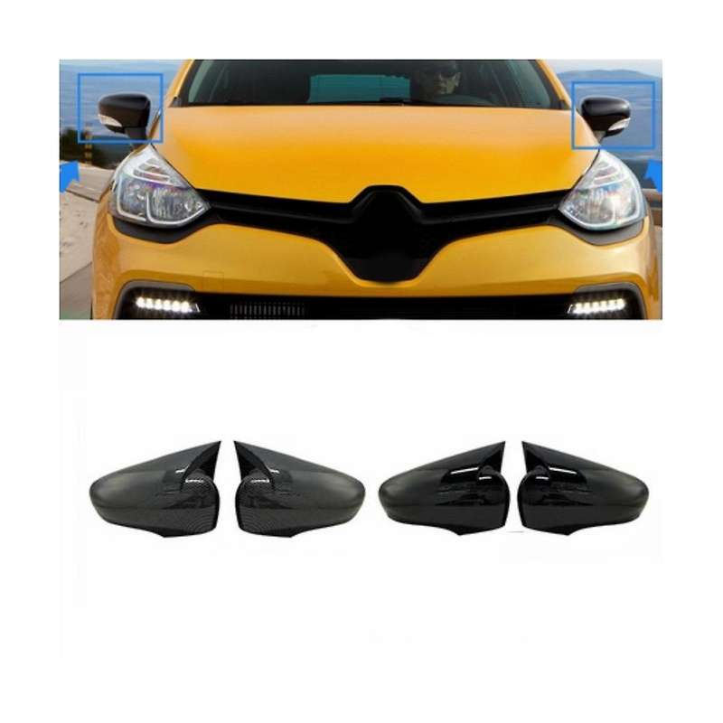 Car Side Mirror Cover for 4 Mk4 / Zoe / Captur 2012-2019 Side Rear View Mirror Cap Cover(black)