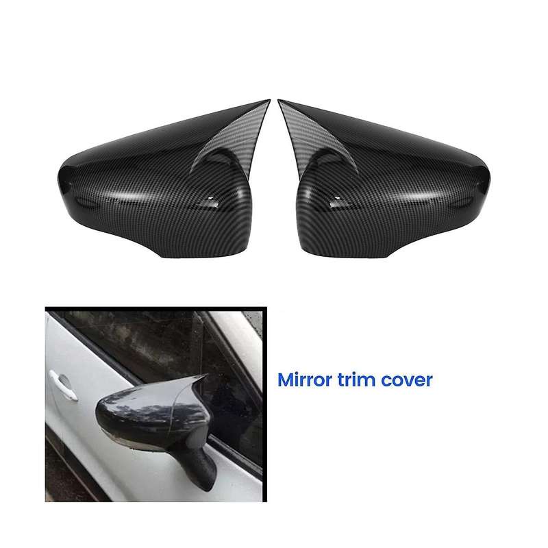 Car Side Mirror Cover for 4 Mk4 / Zoe / Captur 2012-2019 Side Rear View Mirror Cap Cover(black)