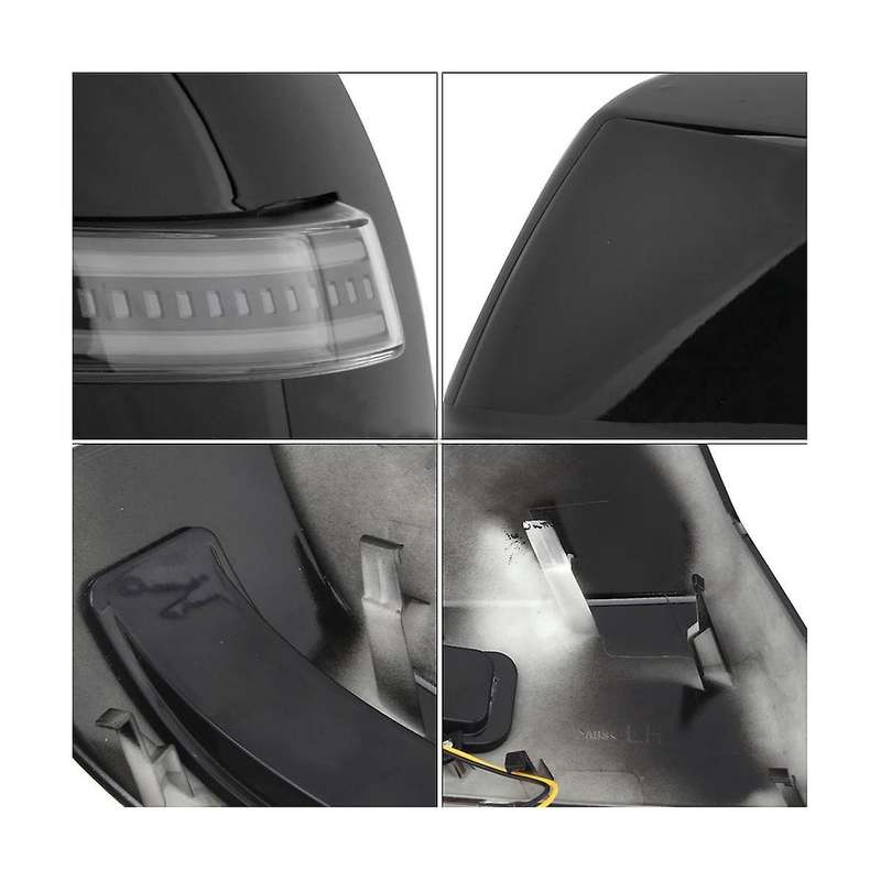 Car Side Rear Mirror Cover Led Turn Signal for 2007-2020 Dynamic Lights Mirror Covers Black