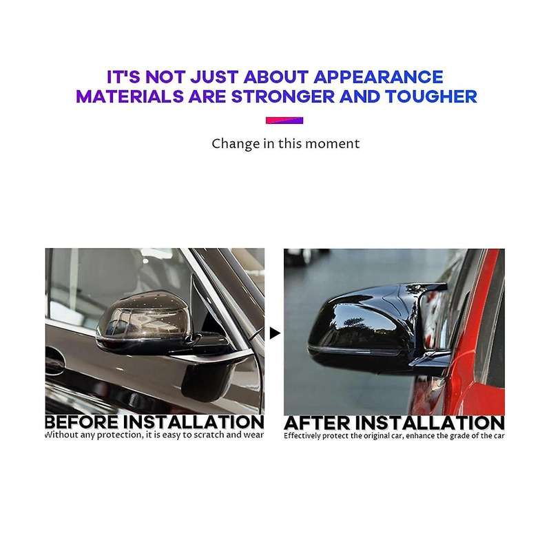 Car Side Rearview Mirror Caps Style Mirror Cover for X3 G01 X4 G02 X5 G05 2018-2022 Black Accessori