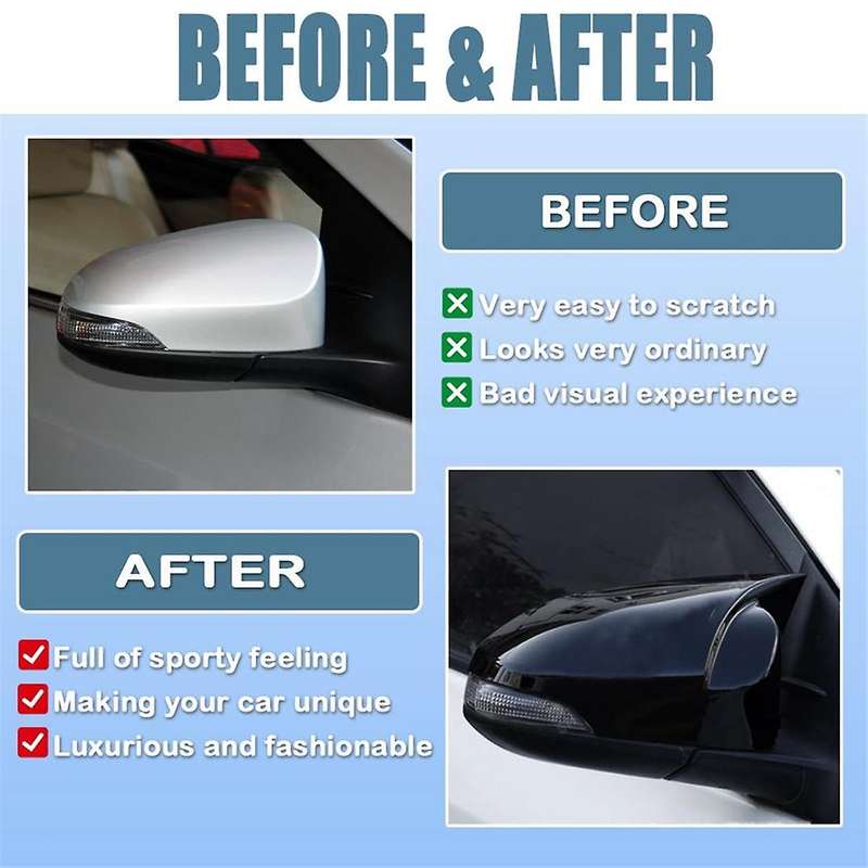 Car Side Rearview Mirror Cover Caps for C- 2017-2021 Door Side Mirror Cover Accessories Black
