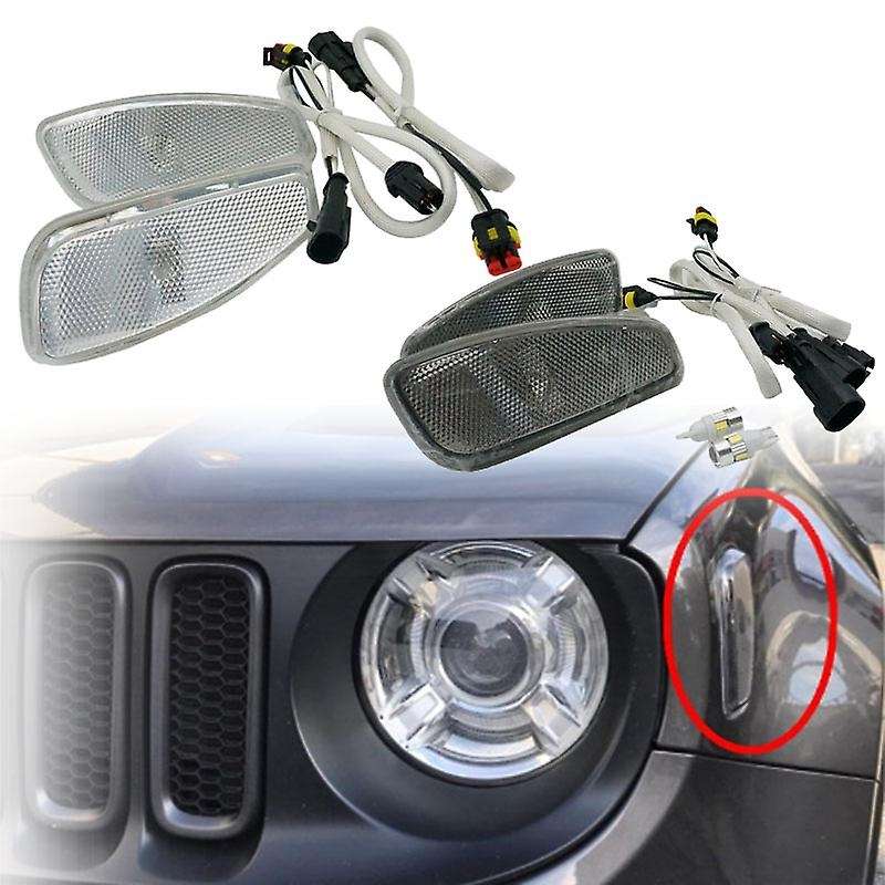 Car Side Reflection Warning Turn Signal Light Lamp Front Turn Signals Light for 2014-2017 Smoke Bla