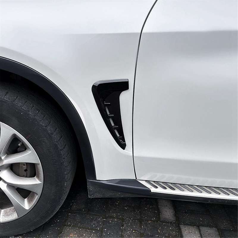 Car Side Vent Air Flow Intake Hood Side Vent Bonnet Cover Trim for X5 F15 2014-2018 Gloss Black