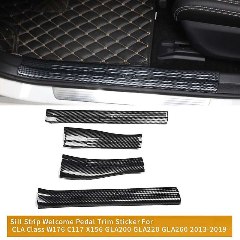 Car Sill Strip Welcome Pedal Protection Sticker Trim for CLA Class W176 C117 X156 GLA200/220/260 201