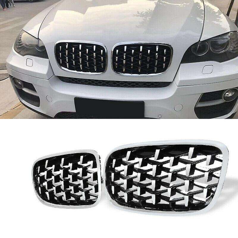 Car Silver Front Middle Grille Grill Replacement for X5 E70 / X6 E71 2008-2013