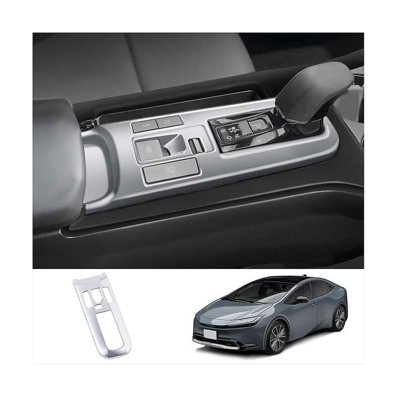 Car Silver Central Control Gear Shift Panel Interior Modification for Prius 60 Series 2020-2023