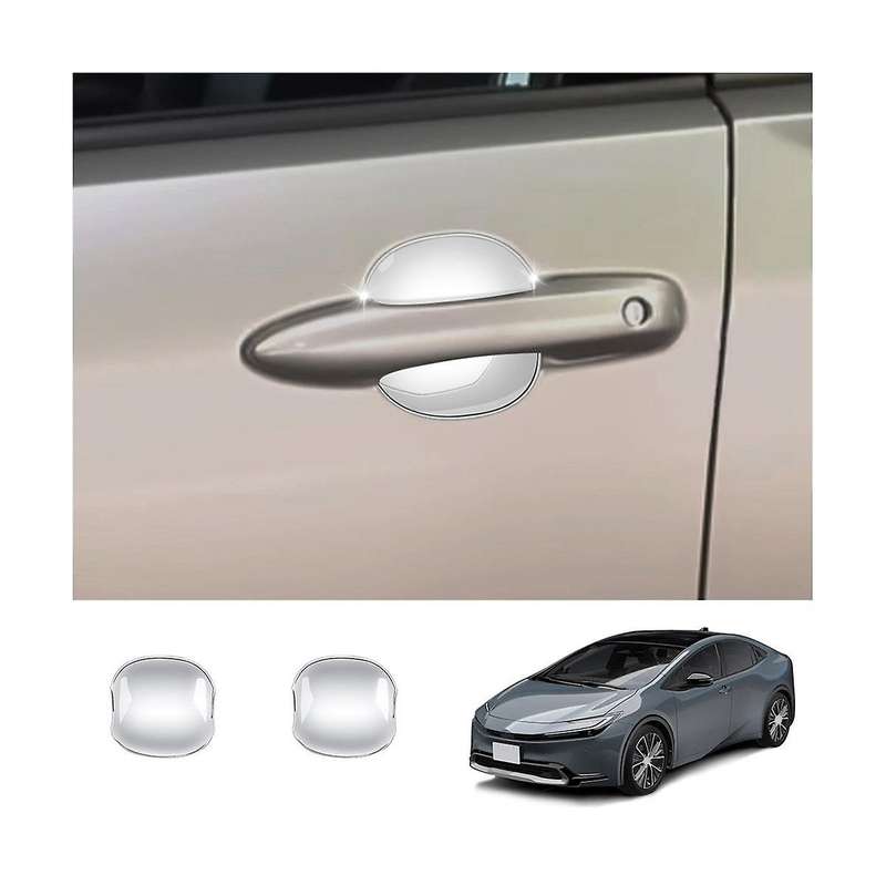 Car Silver for Prius 60 Series 2020-2023 Car Handle Exterior Door Handle Bowl Cover Trim Sticker