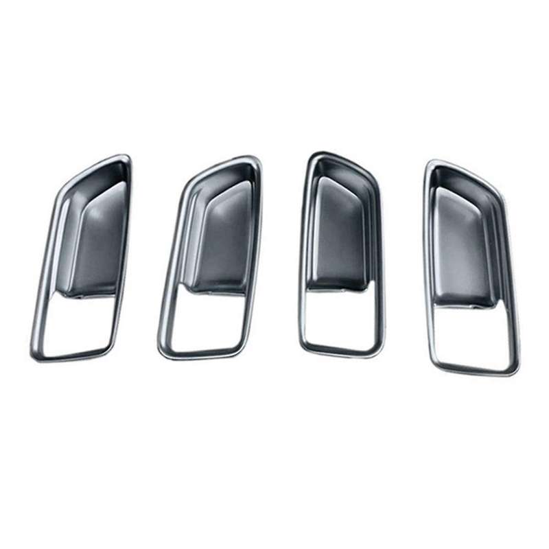 Car Silver Interior Door Handle Bowl Panel Decoration Cover Trim for 2021 2022 Rhd Handle Trim