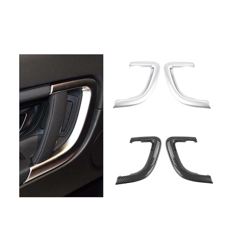 Car Silver Inner Door Panel Handle Pull Trim Frame Interior Decoration Accessories for 2015-2019