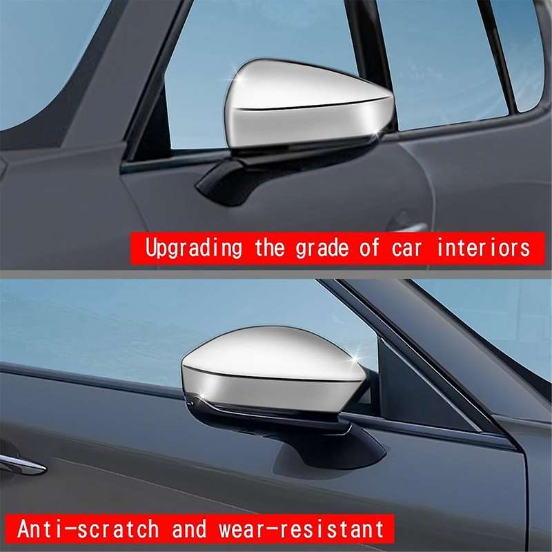 Car Silver Rearview Side Mirror Cover Trim Frame Side Mirror Caps for -60 2022 2023