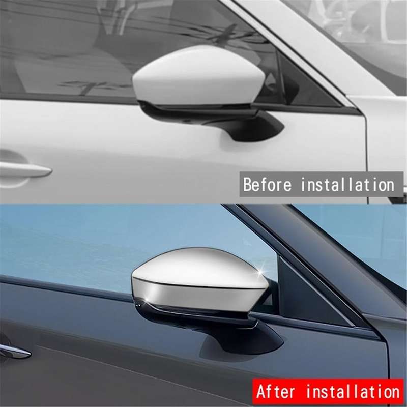 Car Silver Rearview Side Mirror Cover Trim Frame Side Mirror Caps for -60 2022 2023