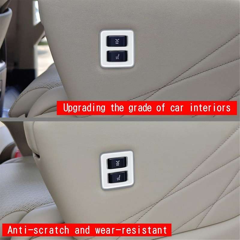 Car Silver Middle Row Seat Outer Side Button Trim Frame Interior Accessories for Alphard 40 Series 2