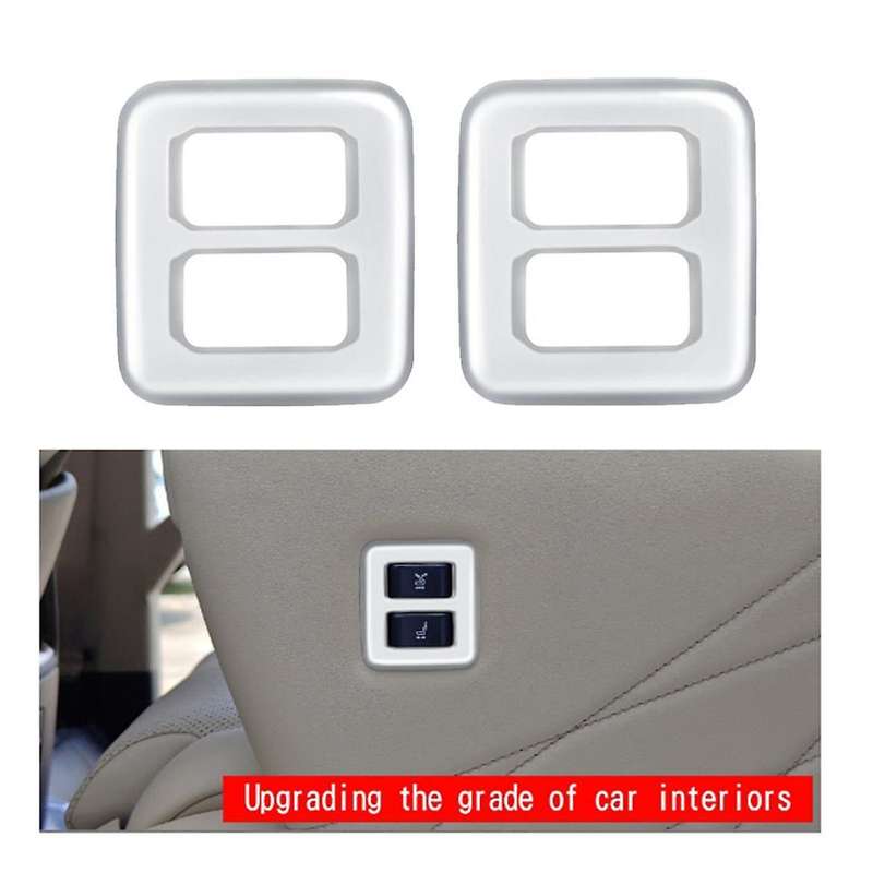 Car Silver Middle Row Seat Outer Side Button Trim Frame Interior Accessories for Alphard 40 Series 2