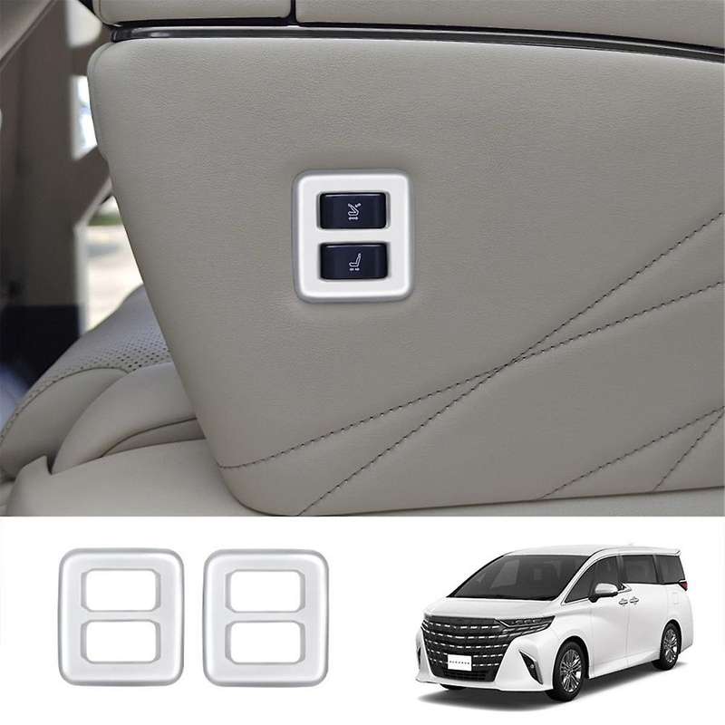 Car Silver Middle Row Seat Outer Side Button Trim Frame Interior Accessories for Alphard 40 Series 2