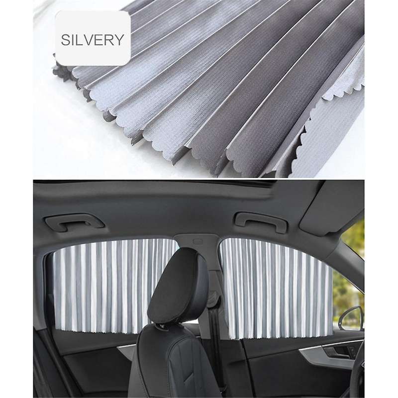 Car Silver Sunshade Automatic Retractable Magnetic Rail Car Curtains Car Window Sun Protection for C